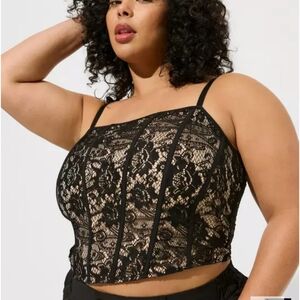 Torrid Lace Power Mesh Crop Corset Top